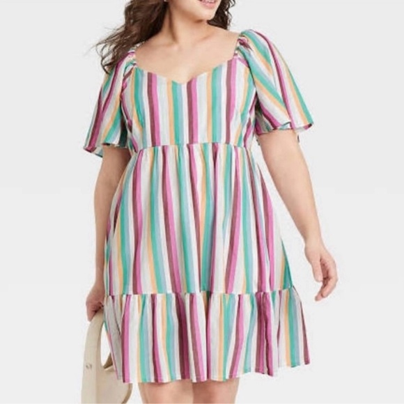 Ava & Viv Dresses & Skirts - Multicolor Striped Tiered Dress